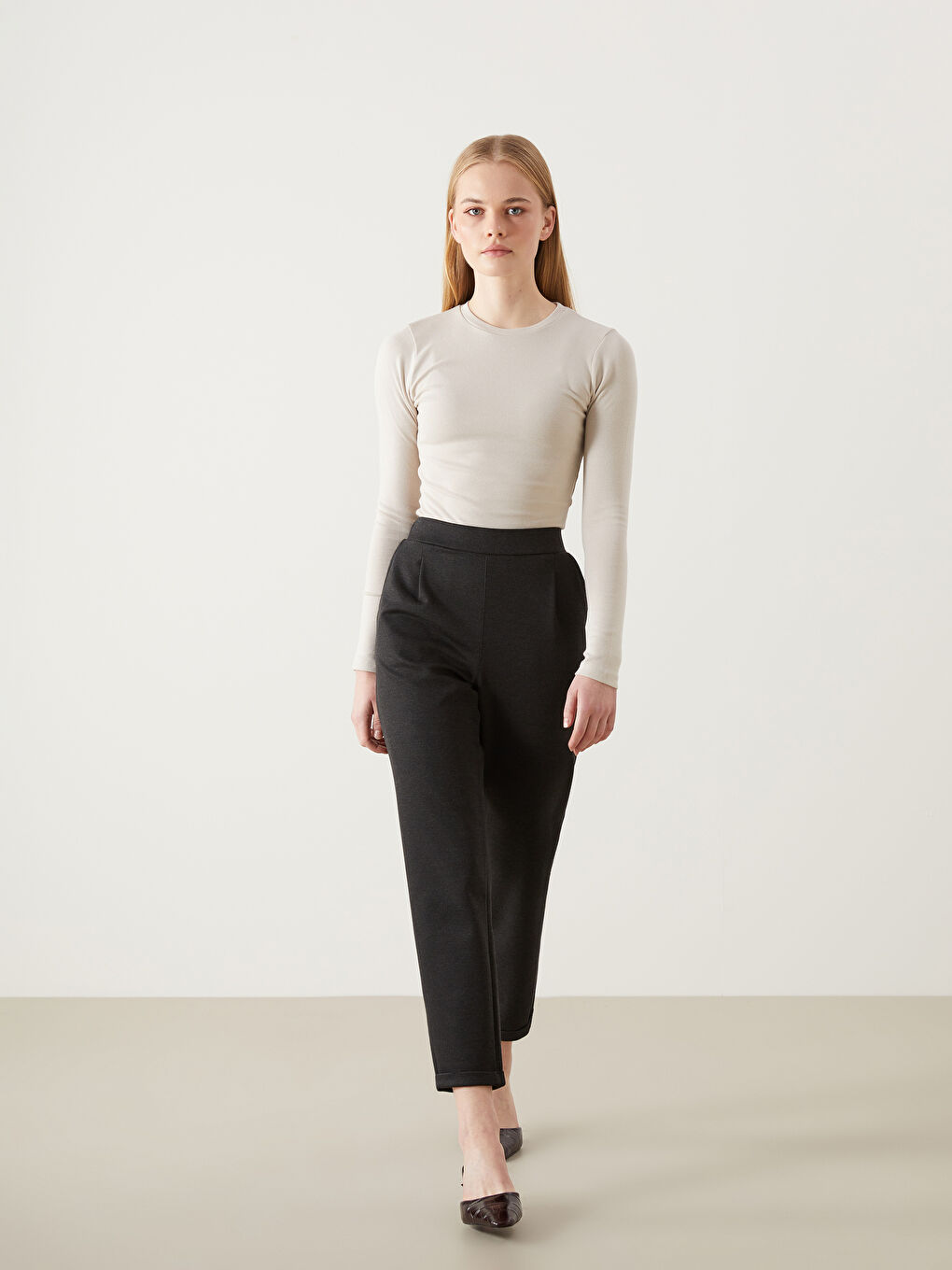 LCW Vision Elasticated Waist Women's Trousers -W4LT33Z8-HGV