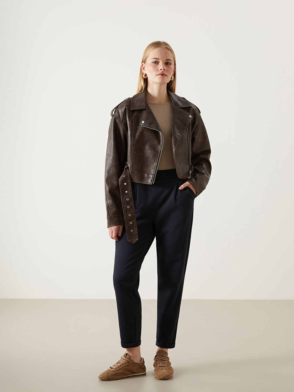LCW Vision Elasticated Waist Women's Trousers -W4LT33Z8-R3V