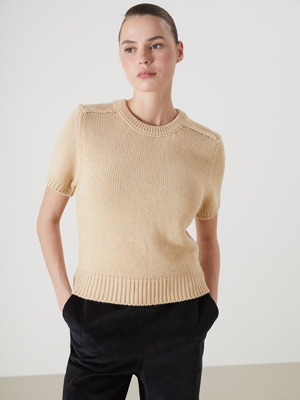Crew Neck Women's Knitwear Sweater -W4LT53Z8-FDU