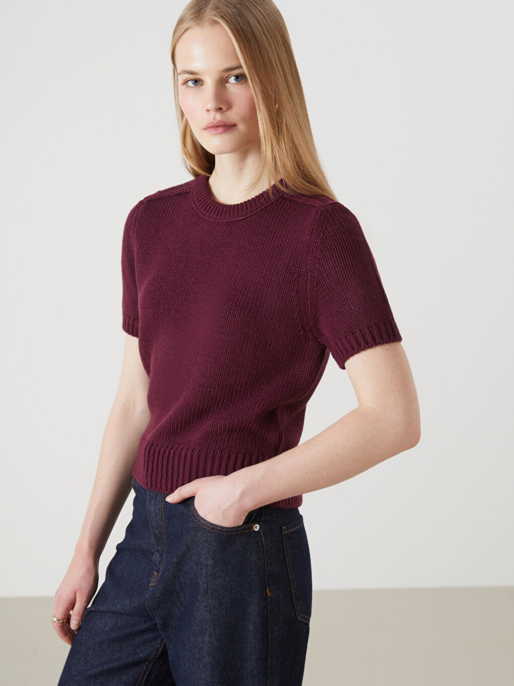 Crew Neck Women's Knitwear Sweater -W4LT53Z8-RXP