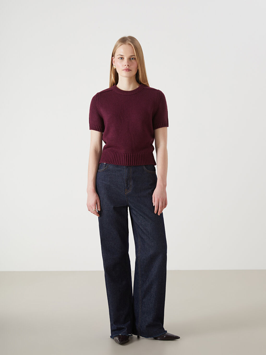 Crew Neck Women's Knitwear Sweater -W4LT53Z8-RXP