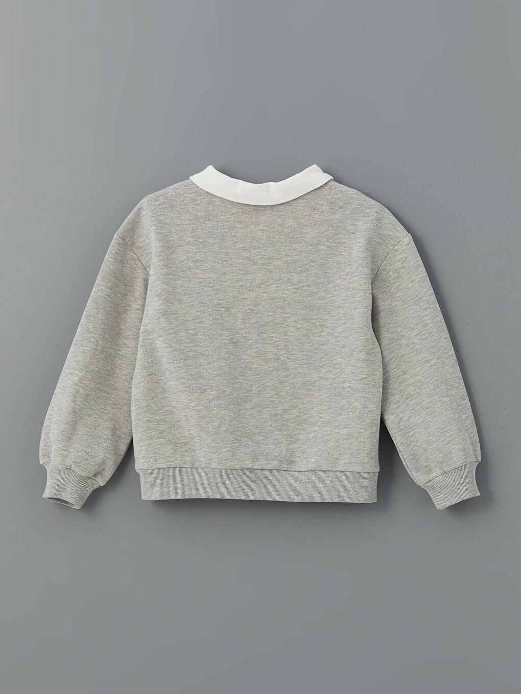 Gri Polo Yaka Tokyo Baskılı Kız Çocuk Sweatshirt-1