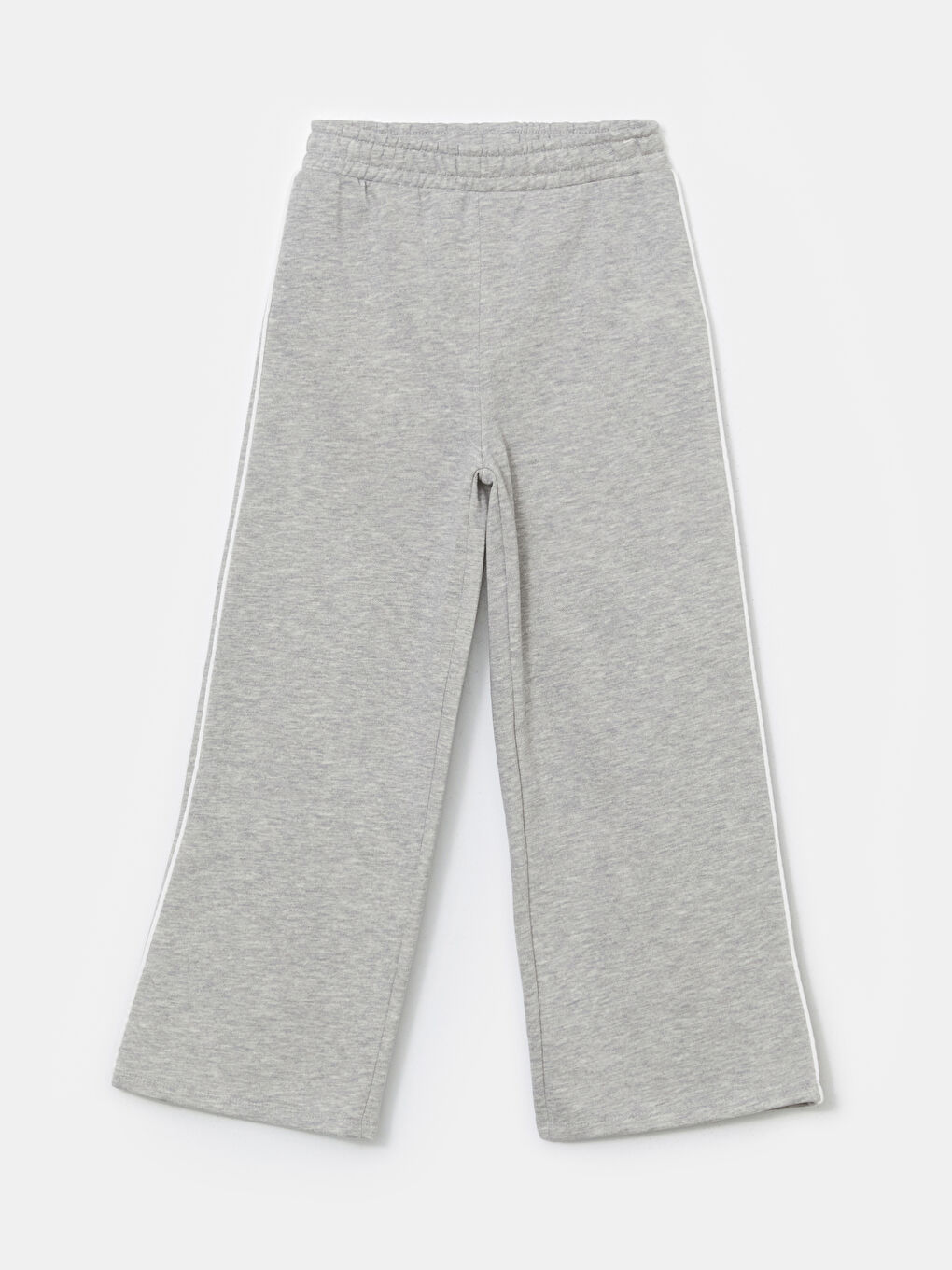 Gri Beli Lastikli Kız Çocuk Kalın Eşofman Altı