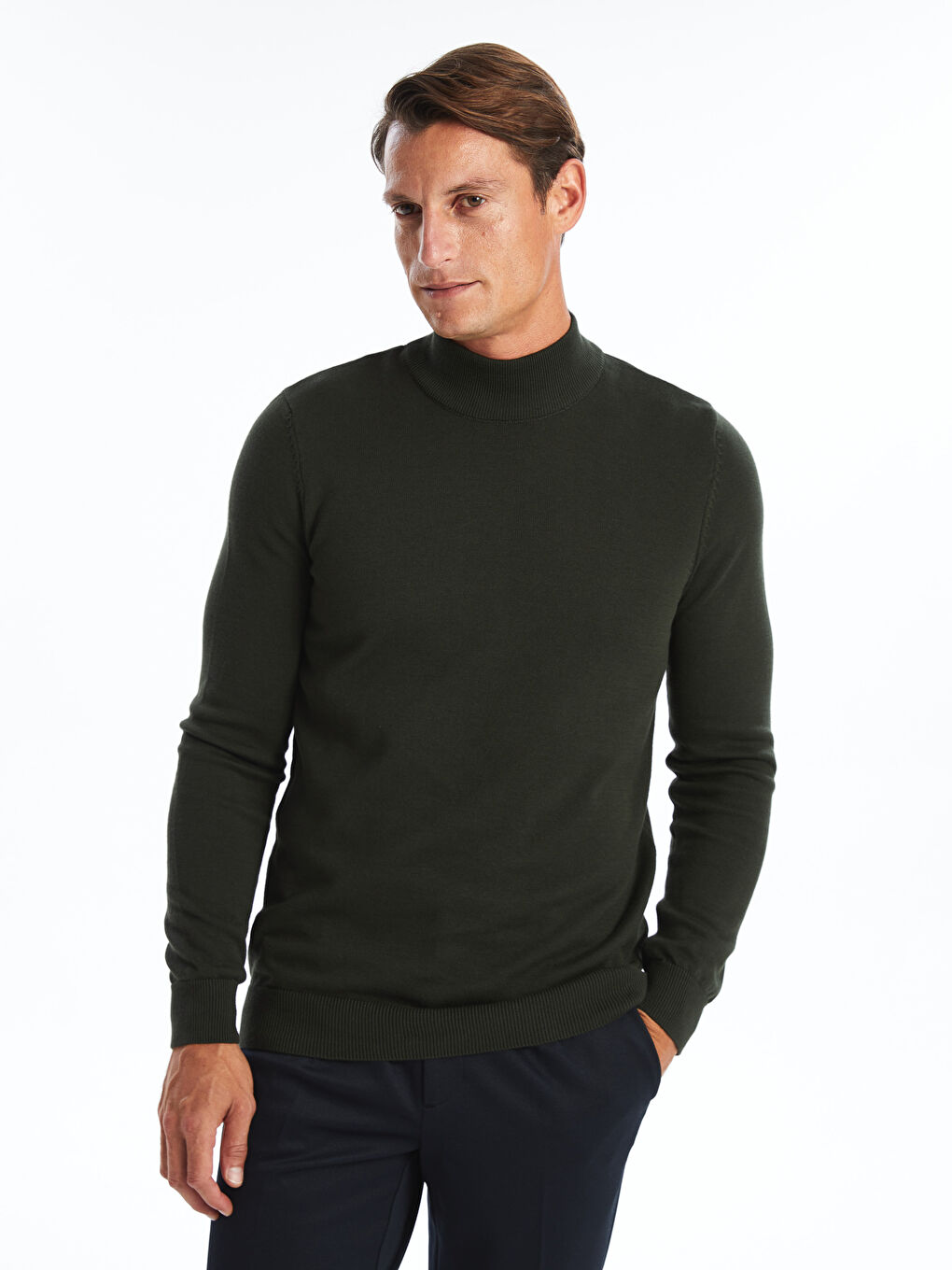 LCWAIKIKI Classic Half Turtleneck Long Sleeve Men's Knitwear Sweater -W54154Z8-YJG