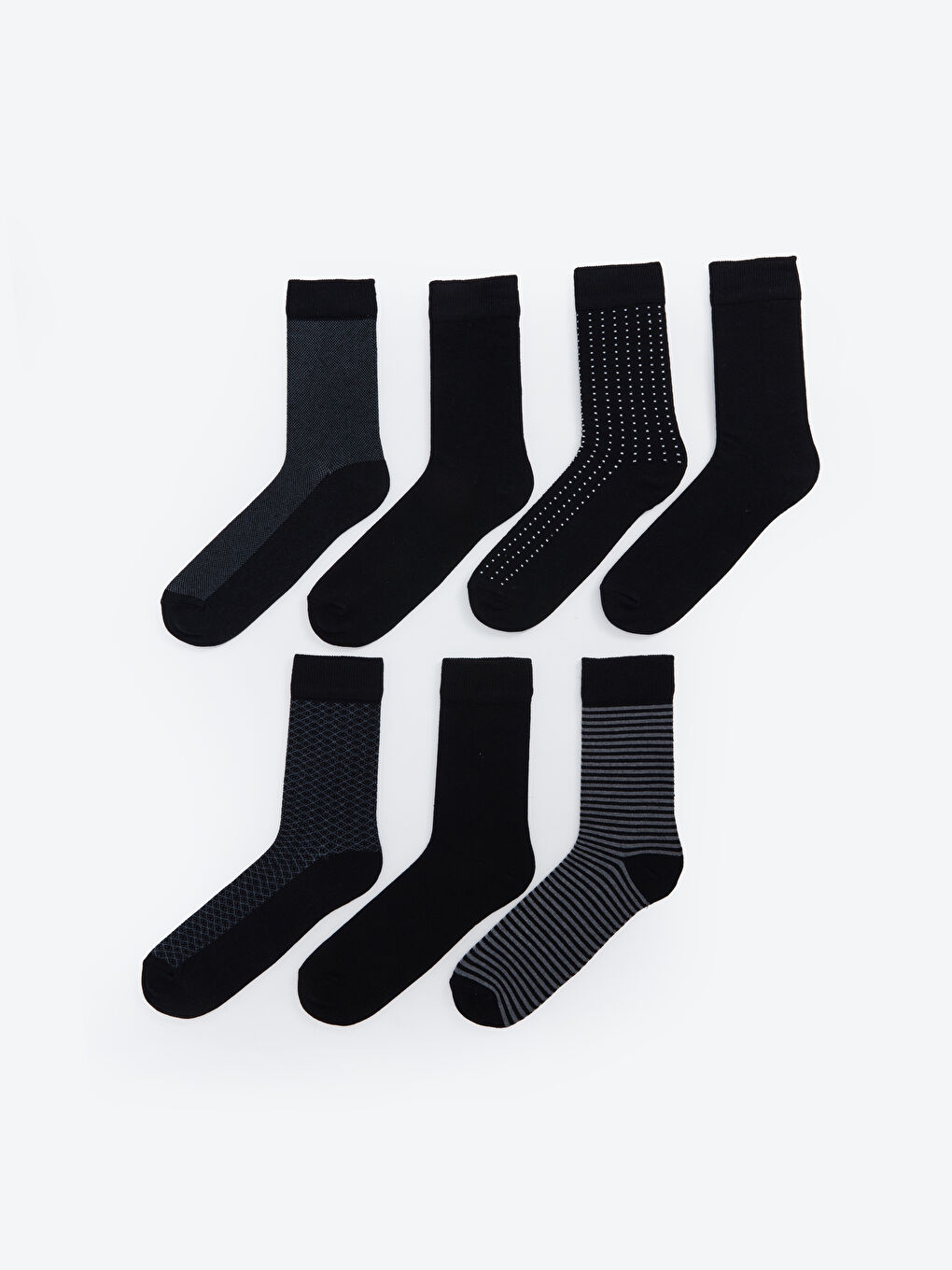 LCW ACCESSORIES Patterned Men's Ankle Socks 7 Pack -W54181Z8-K00