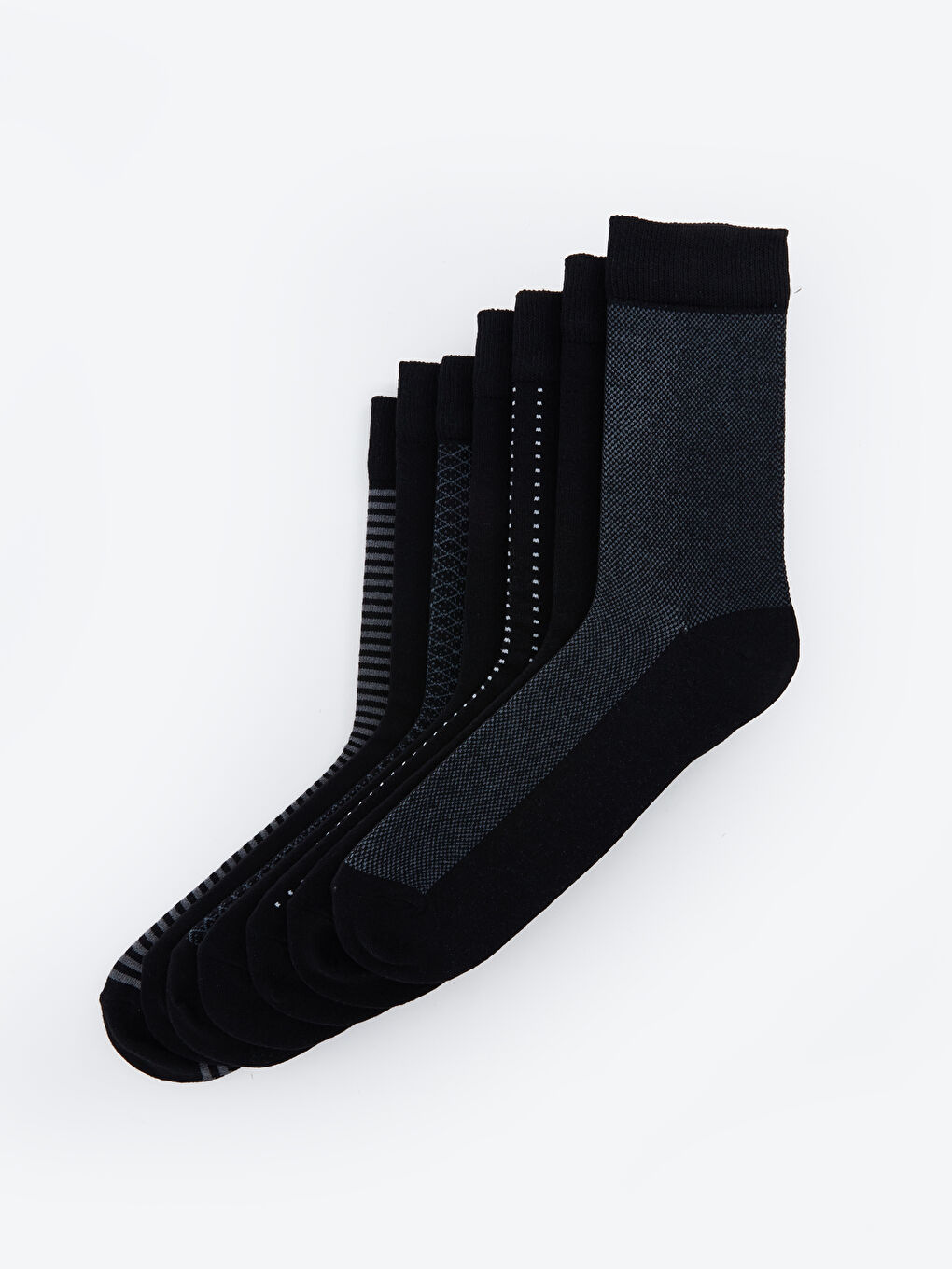LCW ACCESSORIES Patterned Men's Ankle Socks 7 Pack -W54181Z8-K00