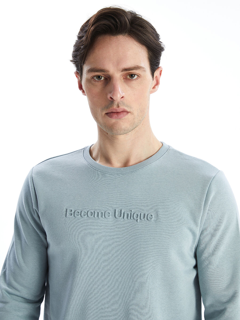 Mavi Bisiklet Yaka Uzun Kollu Kalın Erkek Sweatshirt