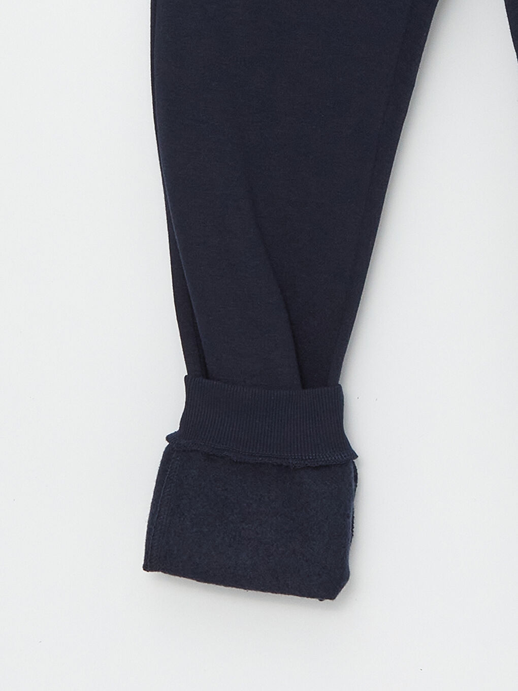 Lacivert Beli Lastikli Kız Çocuk Kalın Jogger Eşofman Altı-3