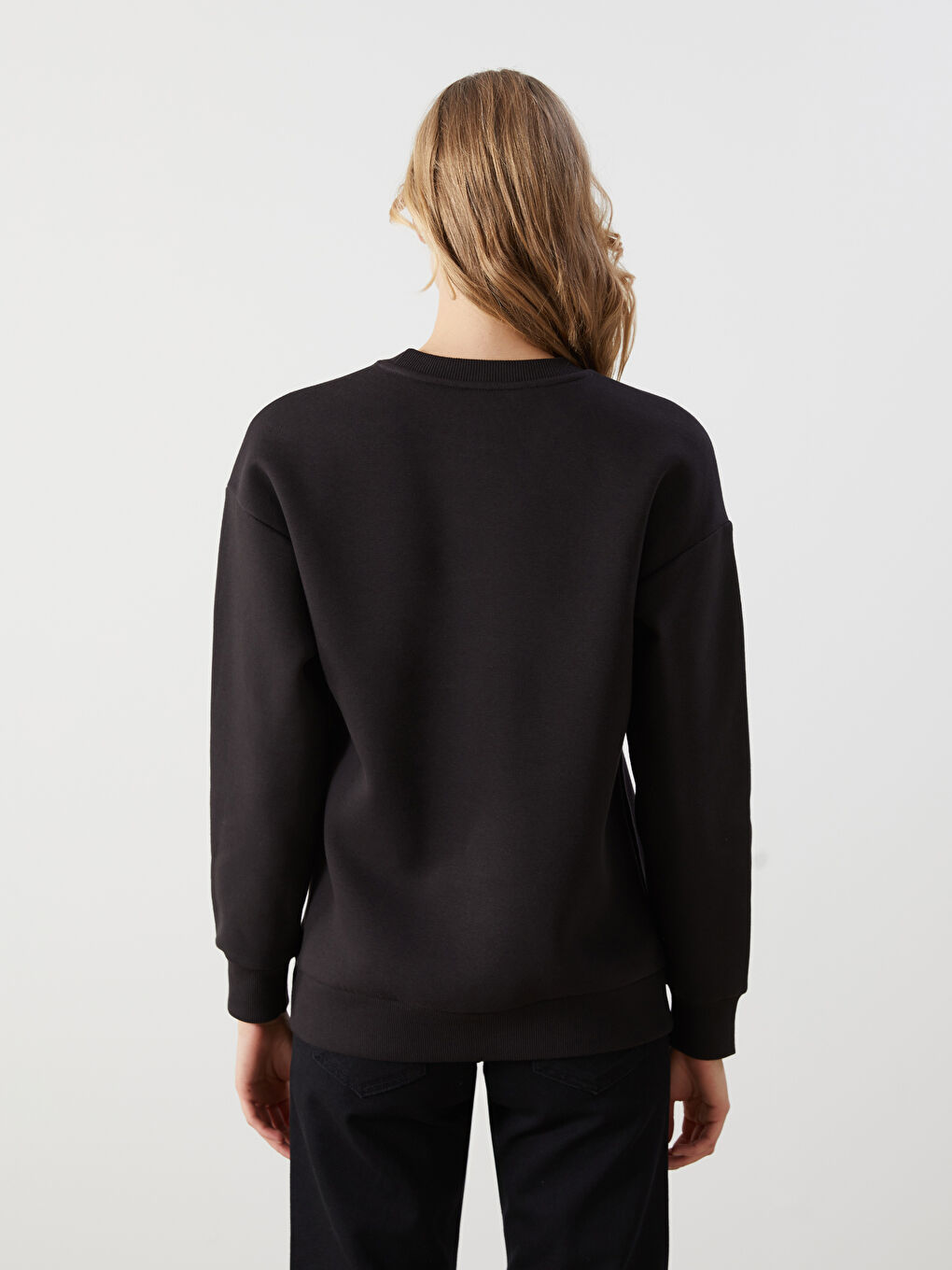 Толстовка з круглим вирізом горловини, вишита, для жінок, товста-3