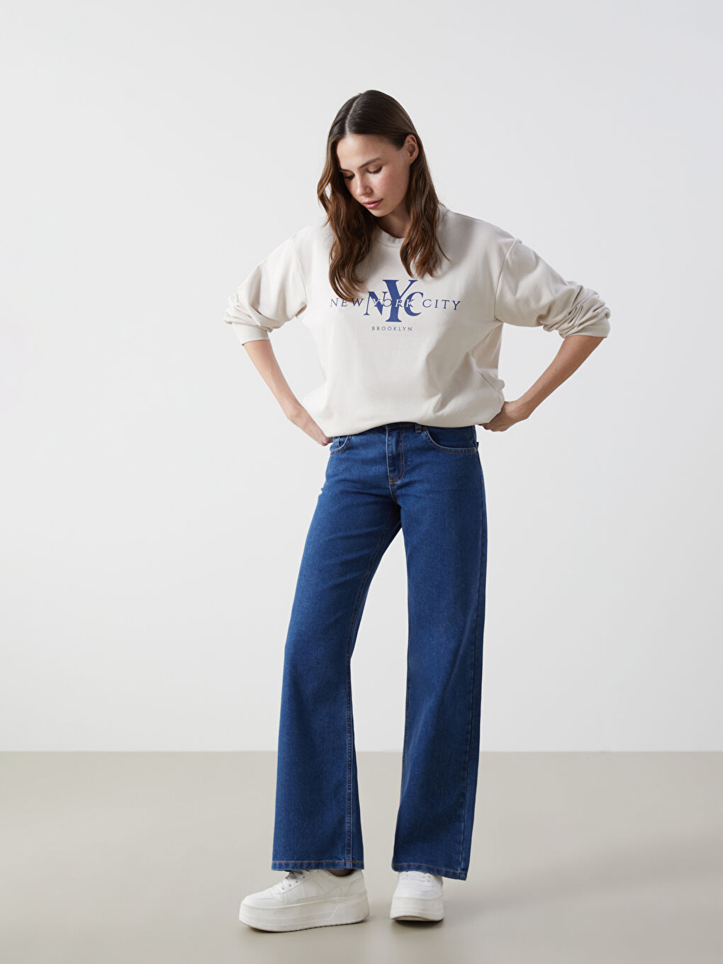 LCW Jeans Wideleg Women's Jeans -W4LU14Z8-309