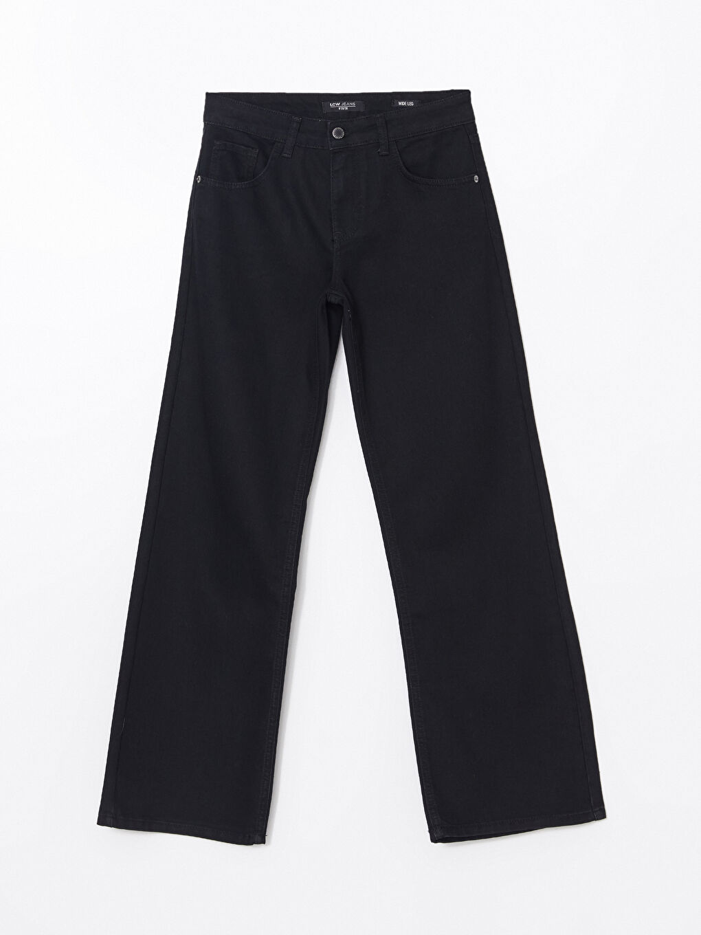 LCW Jeans Siyah Wideleg Kadın Jean Pantolon - 4