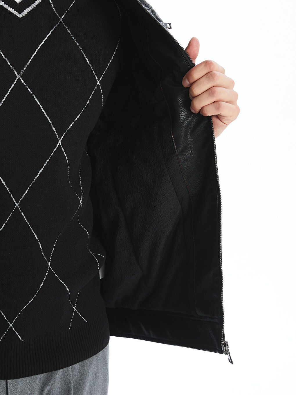 LCWAIKIKI Classic Regular Fit Men's Faux Leather Jacket -W54348Z8-CVL