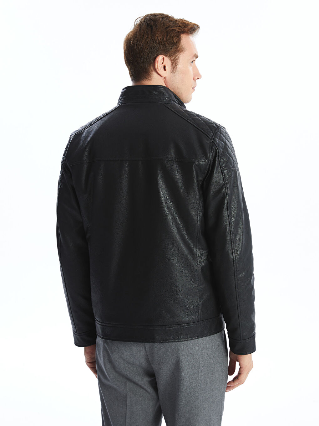 LCWAIKIKI Classic Regular Fit Men's Faux Leather Jacket -W54348Z8-CVL