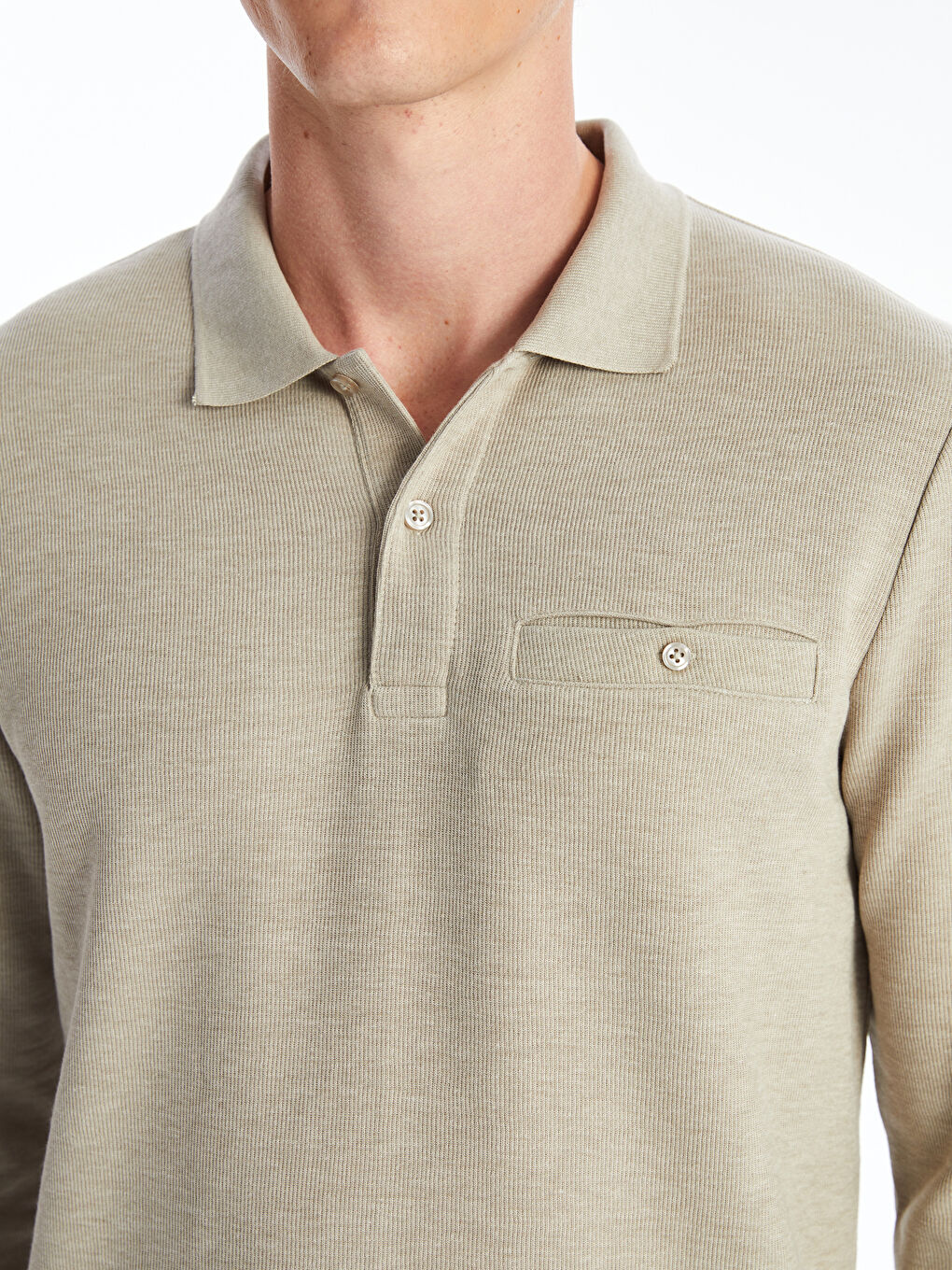 LCWAIKIKI Classic Polo Neck Long Sleeve Men's Sweatshirt -W54532Z8-DHA