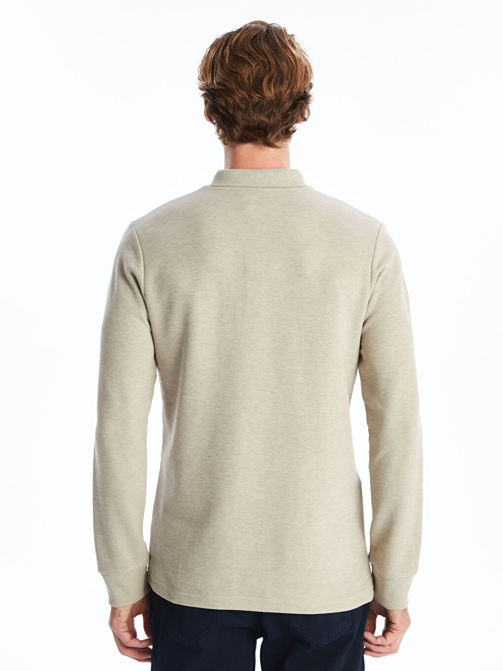 LCWAIKIKI Classic Polo Neck Long Sleeve Men's Sweatshirt -W54532Z8-DHA