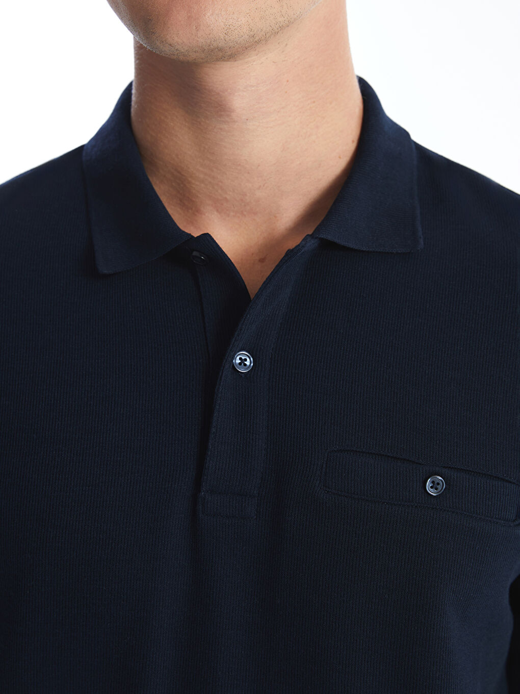 LCWAIKIKI Classic Polo Neck Long Sleeve Men's Sweatshirt -W54532Z8-DWP