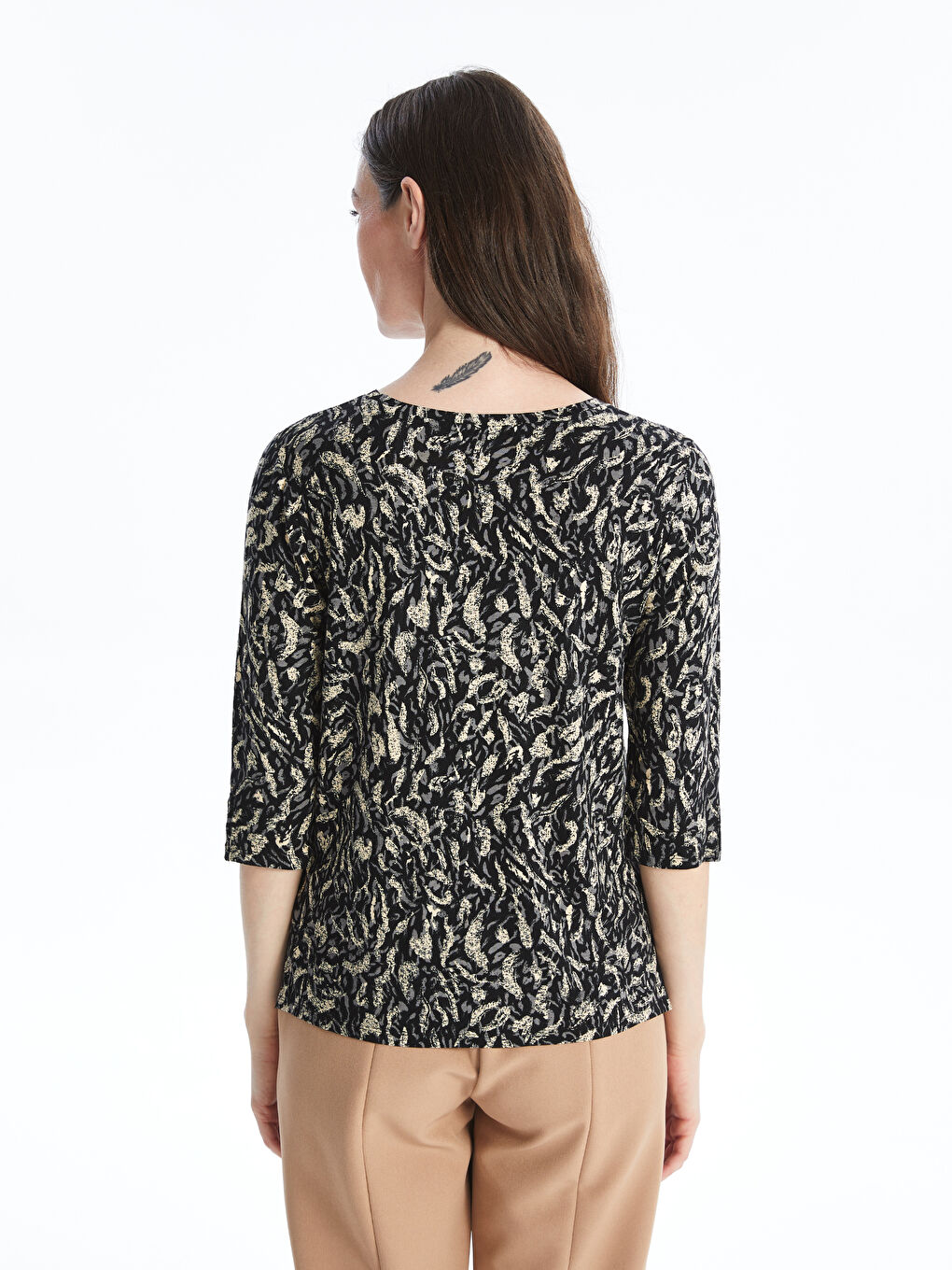 LCW Grace V-Neck Patterned Blouse -W54560Z8-LQJ