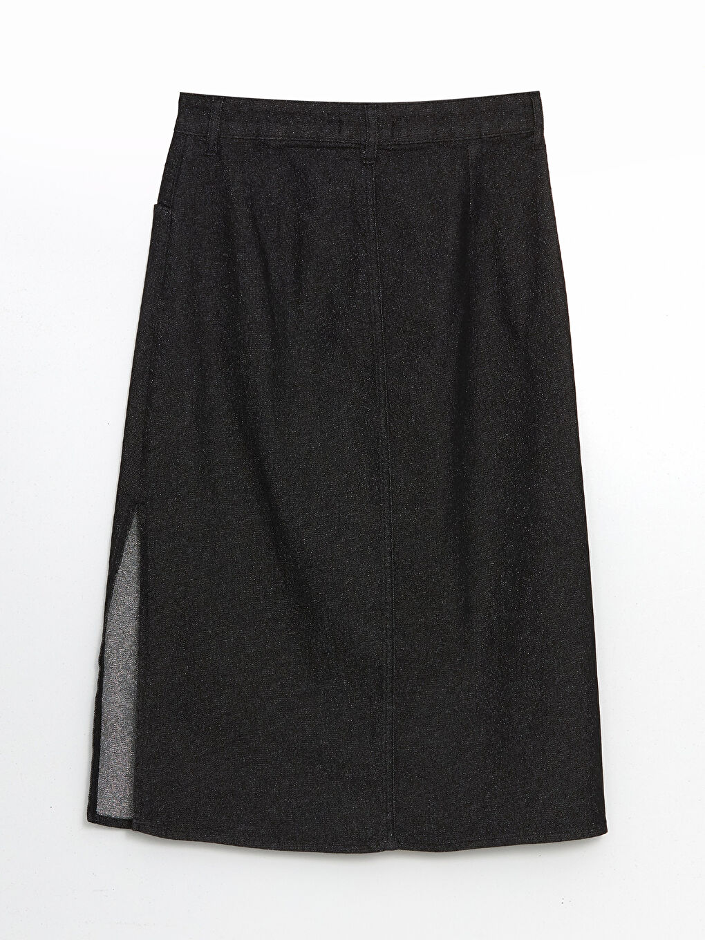 Siyah Standart Fit Kadın Jean Etek-5