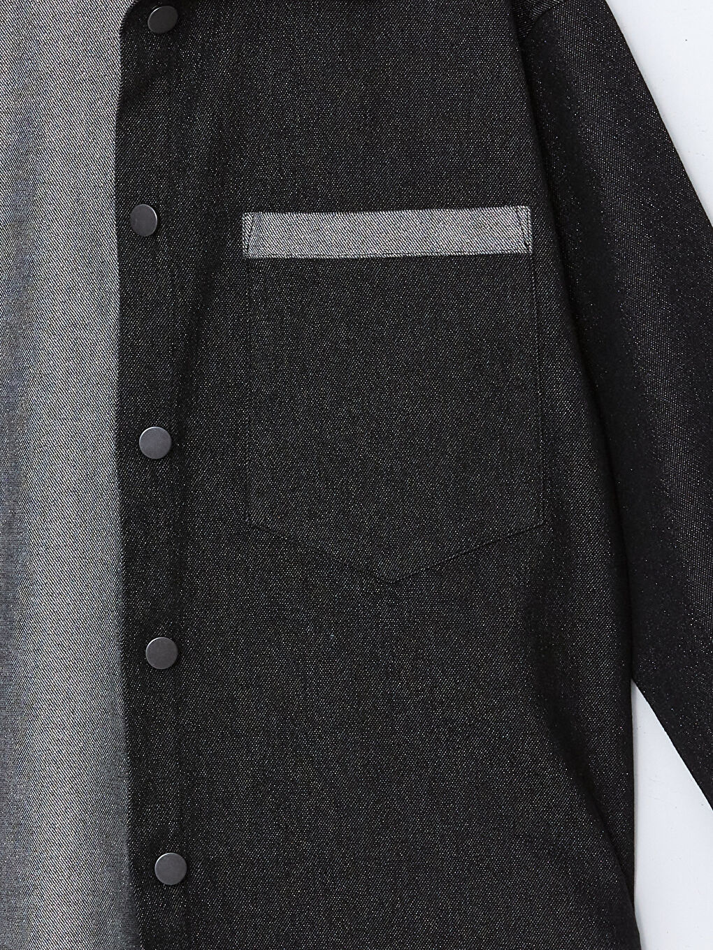 Siyah Parlak Görünümlü Kadın Jean Gömlek-6