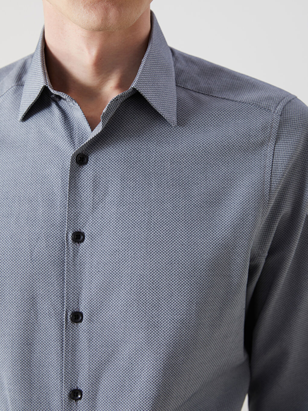 LCWAIKIKI Formal Slim Fit Long Sleeve Dobby Men's Shirt -W4LU71Z8-CS0