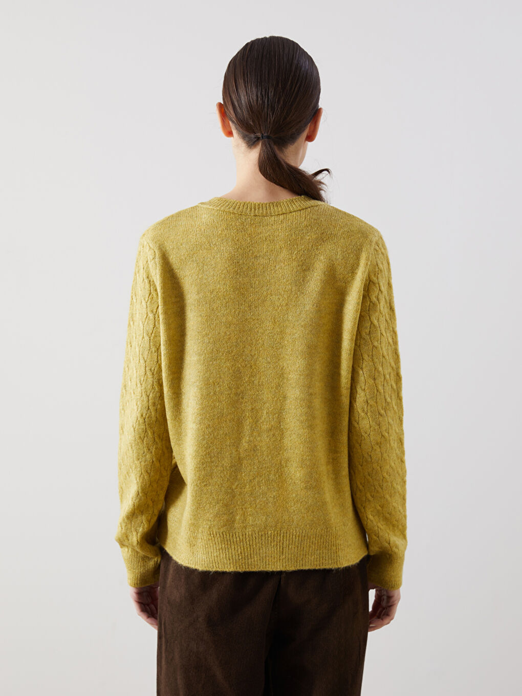 Self-Patterned Women'S Knit Cardigan -W4LV01Z8-D0K