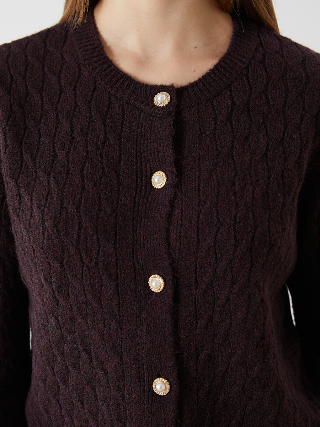LCWAIKIKI Basic Self Patterned Women's Knitwear Cardigan -W4LV01Z8-D1H