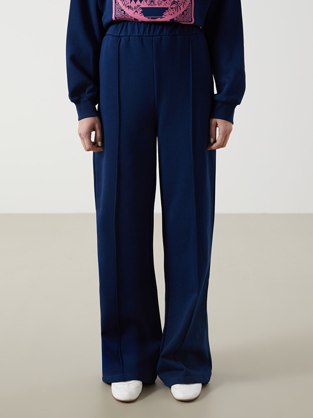 Elasticated Waist Women's Thick Sweatpants-1