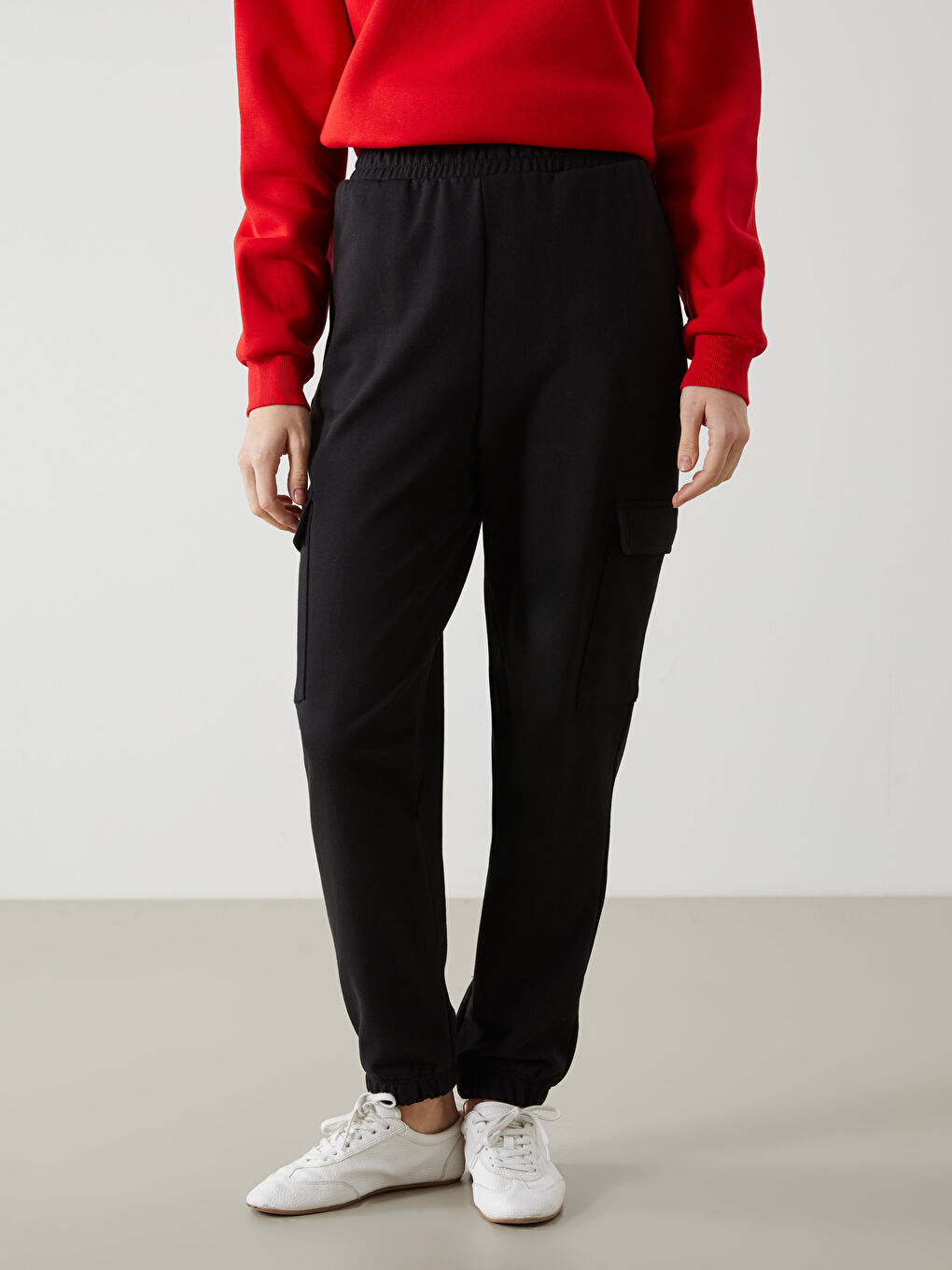 Elasticated Waist Women's Thick Jogger Sweatpants-1