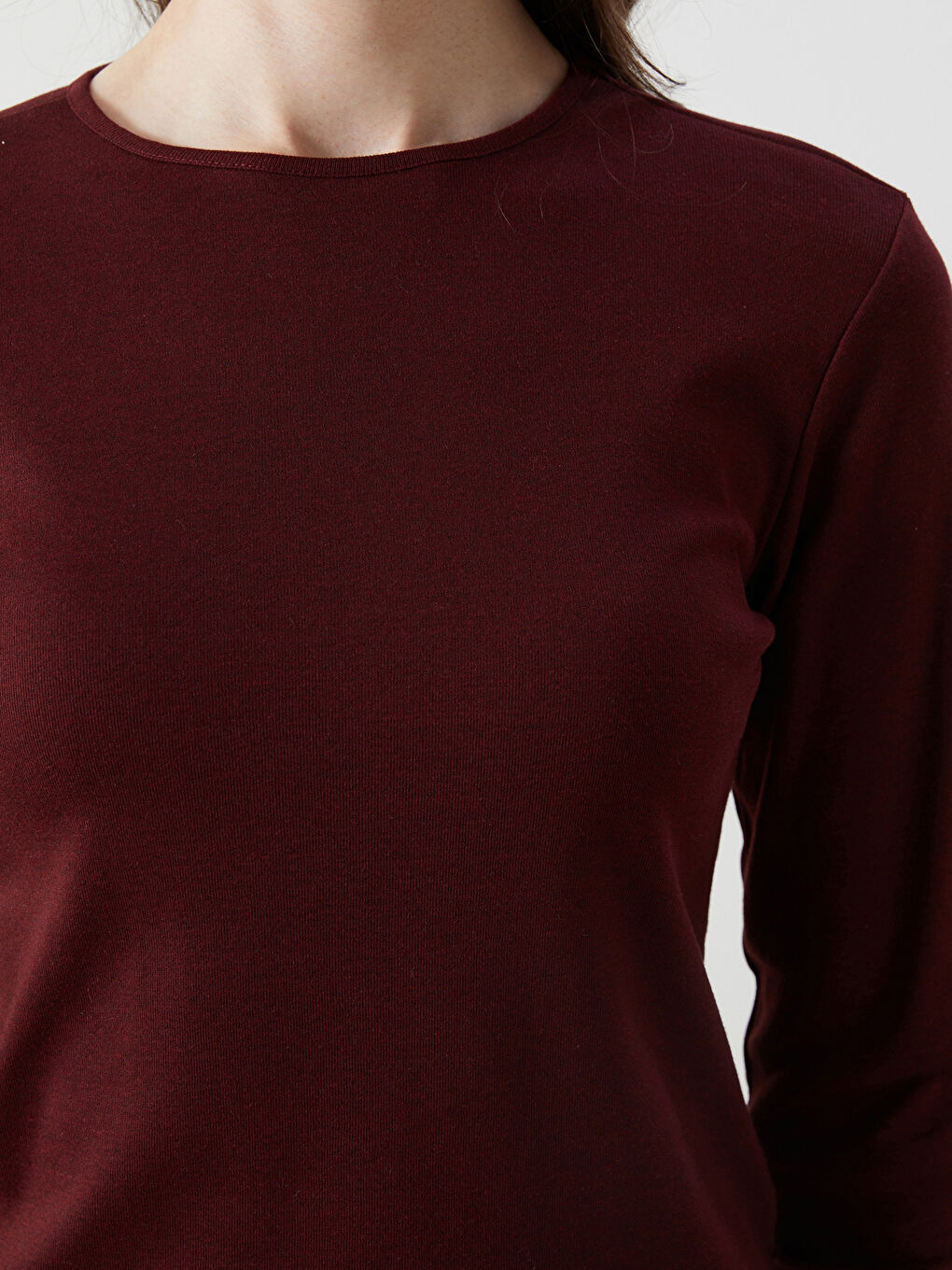 Crew Neck Plain Women's T-Shirt-2