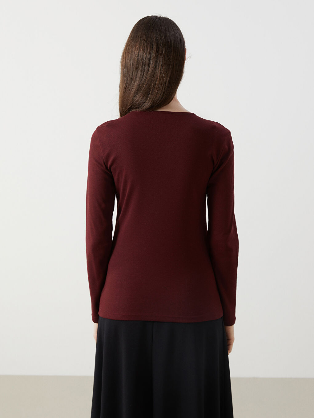 Crew Neck Plain Women's T-Shirt-3