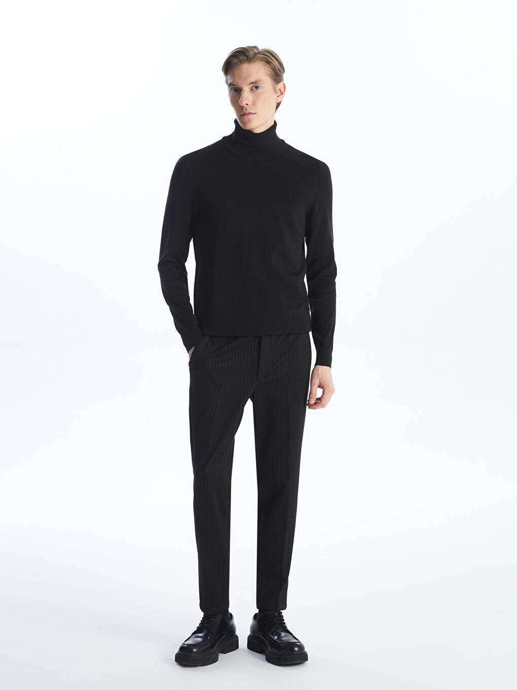 Turtleneck Long Sleeve Men's Knitwear Sweater-2
