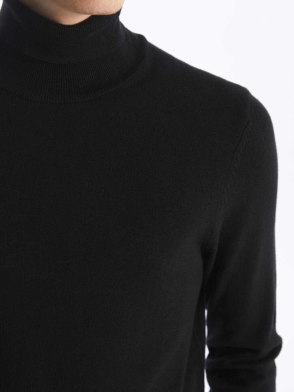 Turtleneck Long Sleeve Men's Knitwear Sweater-3