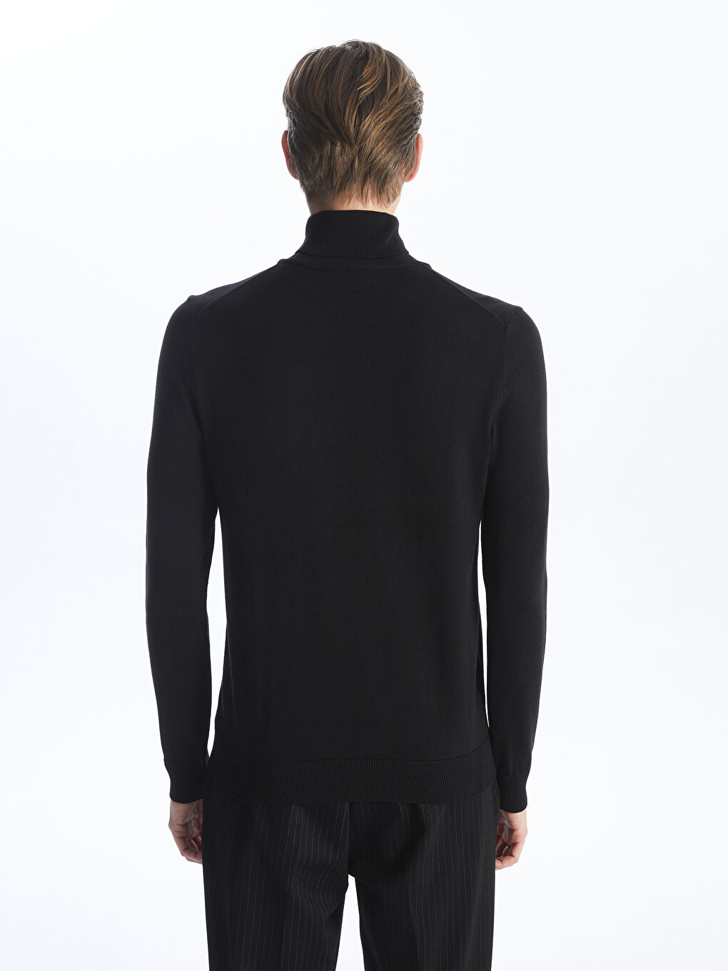 Turtleneck Long Sleeve Men's Knitwear Sweater-4