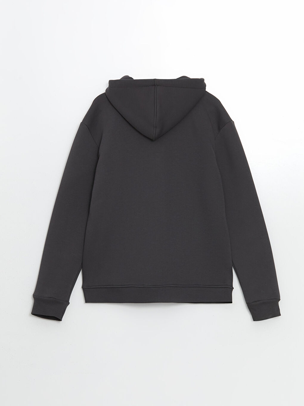 LCWAIKIKI Classic Antrasit Kapüşonlu Uzun Kollu Erkek Fermuarlı Sweatshirt - 5