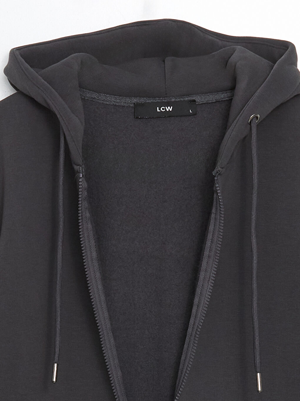 LCWAIKIKI Classic Antrasit Kapüşonlu Uzun Kollu Erkek Fermuarlı Sweatshirt - 6
