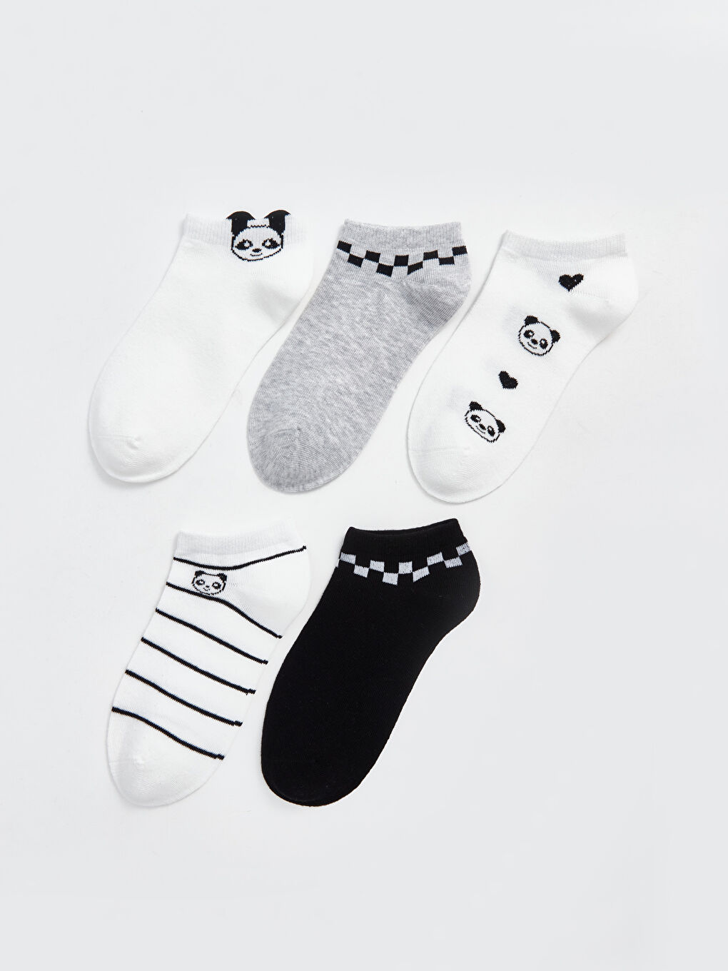 LCW DREAM Patterned Women's Trainer Socks 5 Pack -W55661Z8-FDU