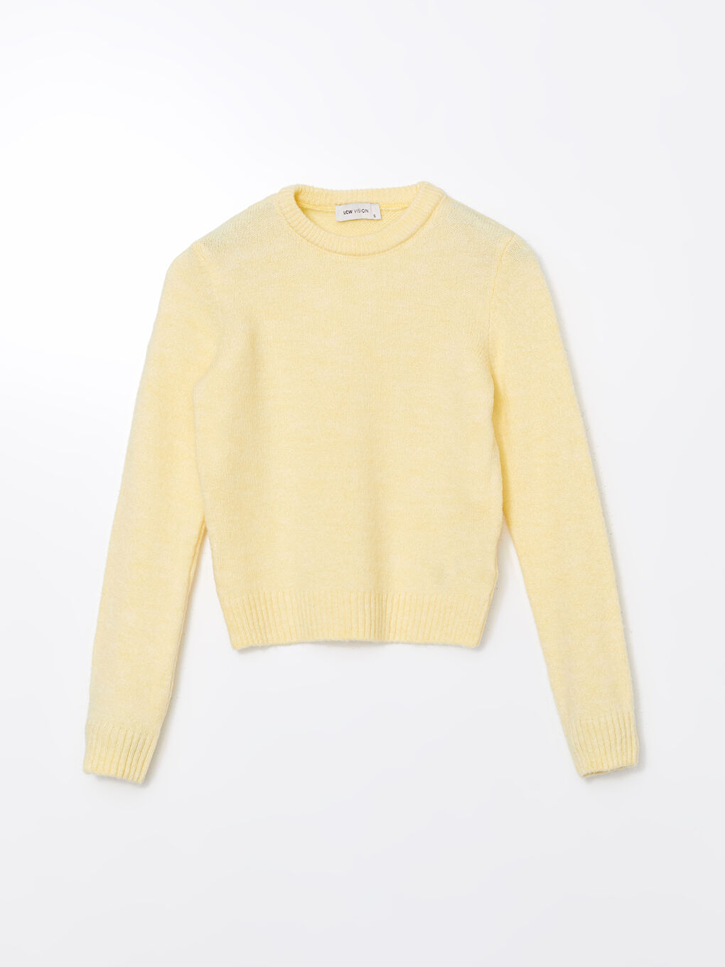 Sarı Bisiklet Yaka Kadın Triko Kazak-4