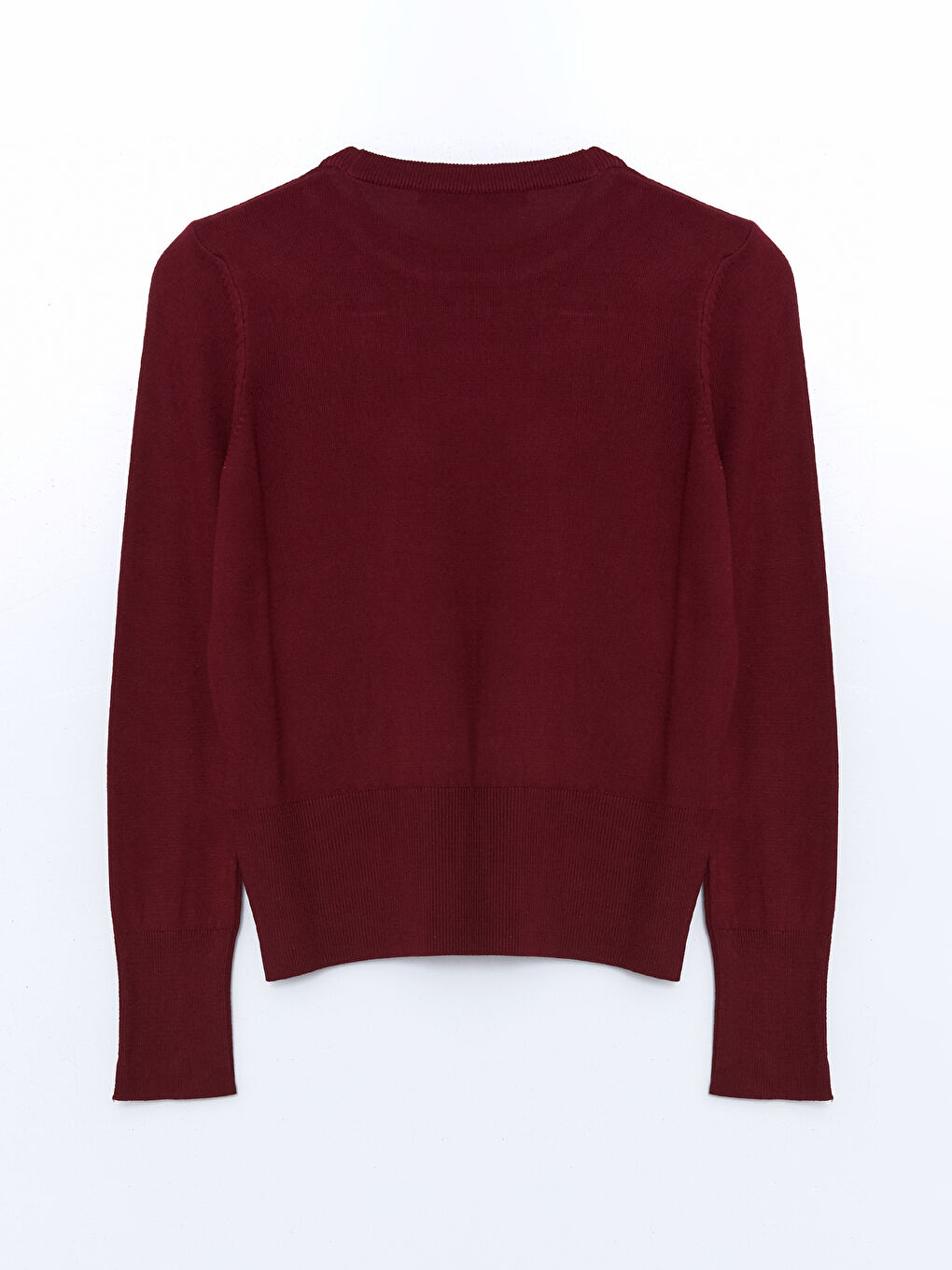 Bordo Bisiklet Yaka Kadın Triko Kazak-5