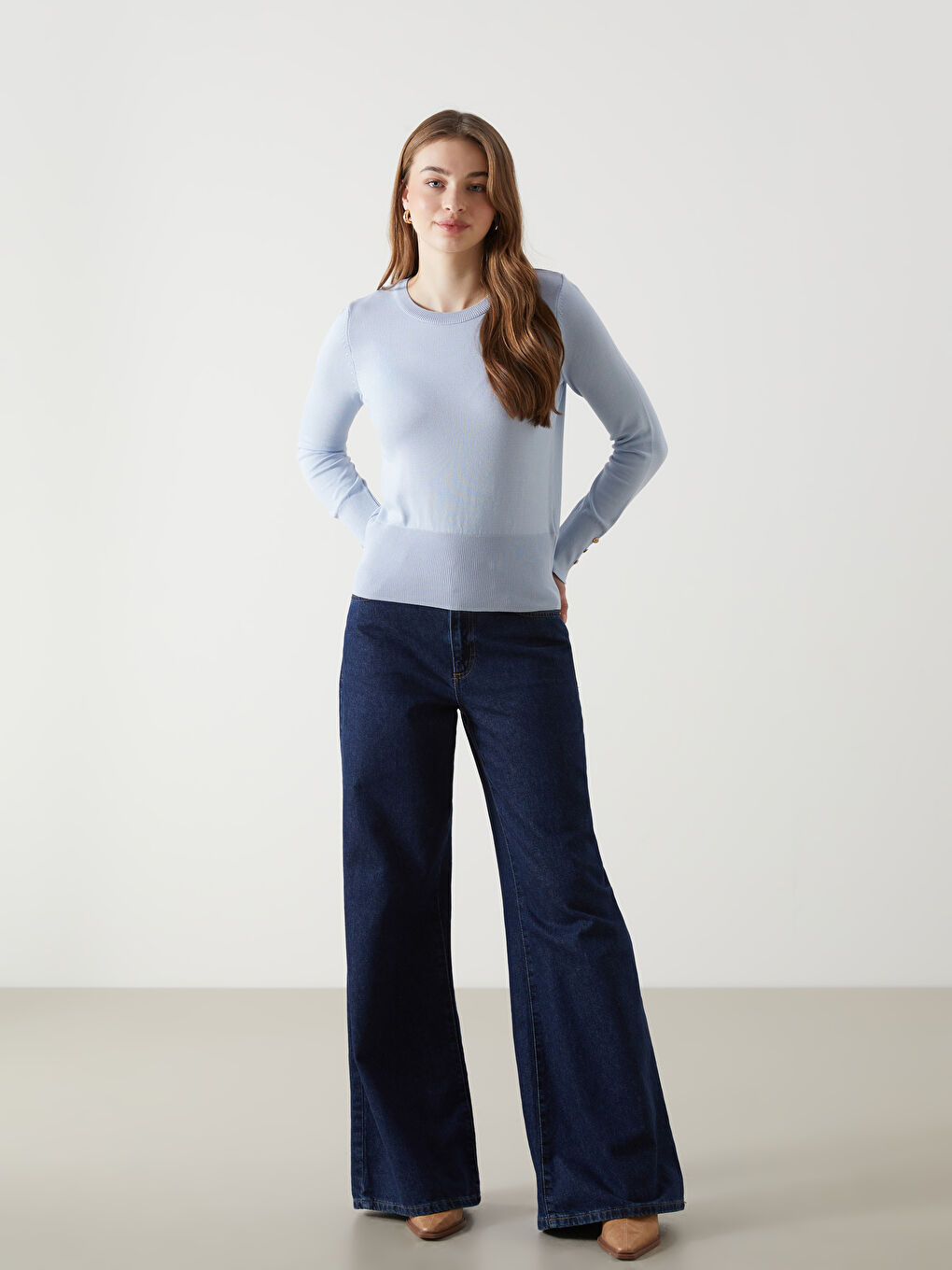 Mavi Bisiklet Yaka Kadın Triko Kazak-1