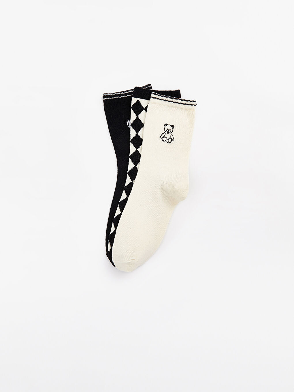 LCW DREAM Patterned Women's Ankle Socks 3-pack -W55834Z8-EEW
