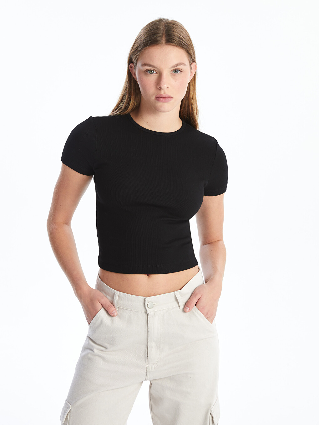 Crew Neck Women's Crop