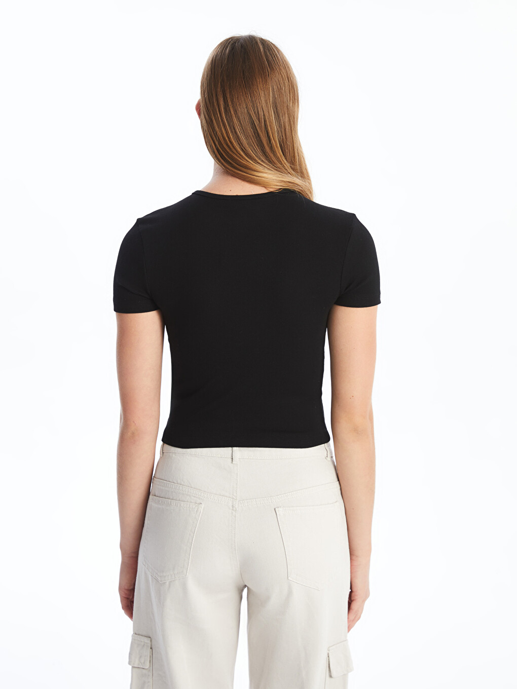 Crew Neck Women's Crop-3