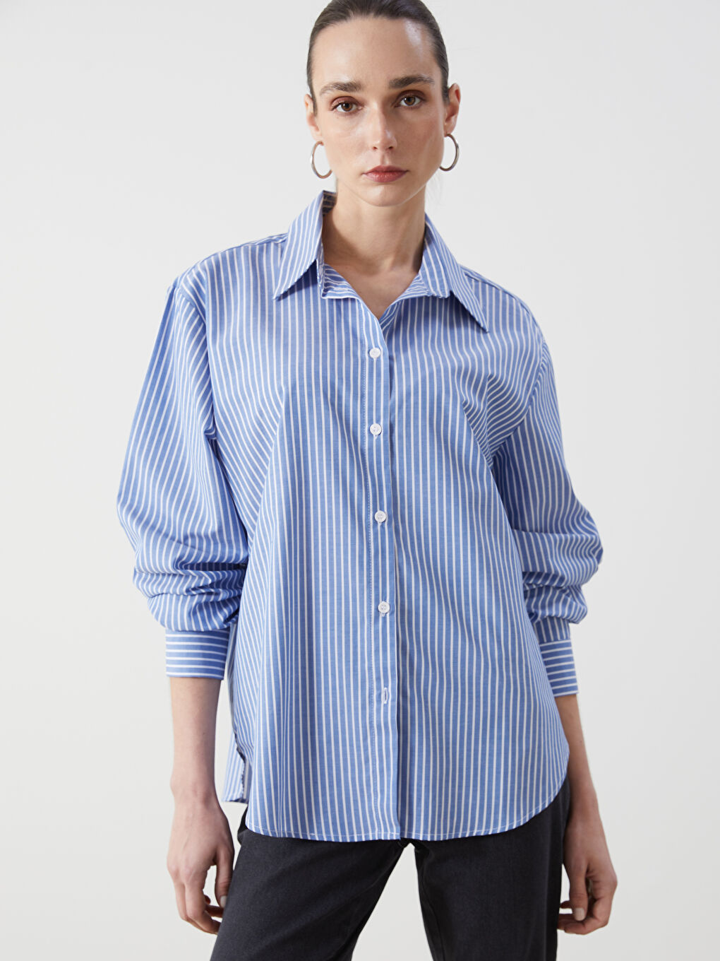 Striped Poplin Women's Shirt