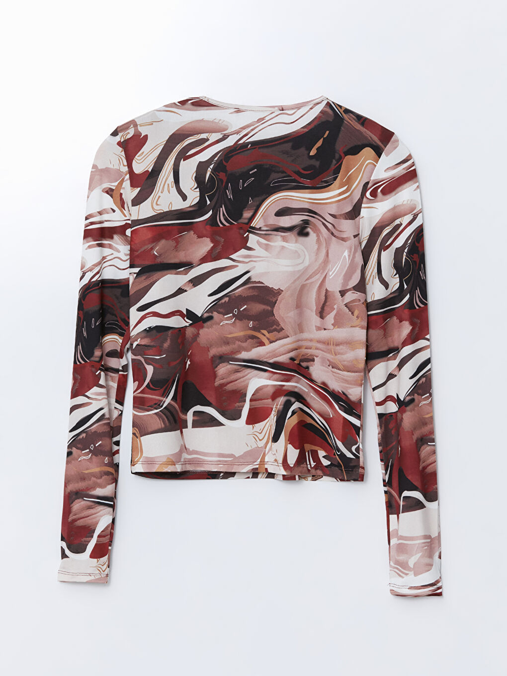 Crew Neck Tie-dye Pattern Women's Blouse-5