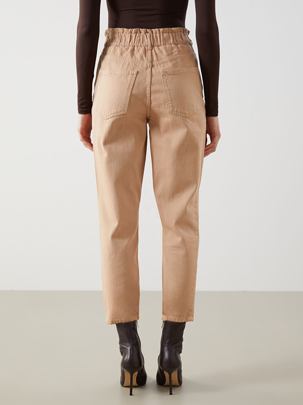 Elasticated Waist Twill Women's Trousers-3