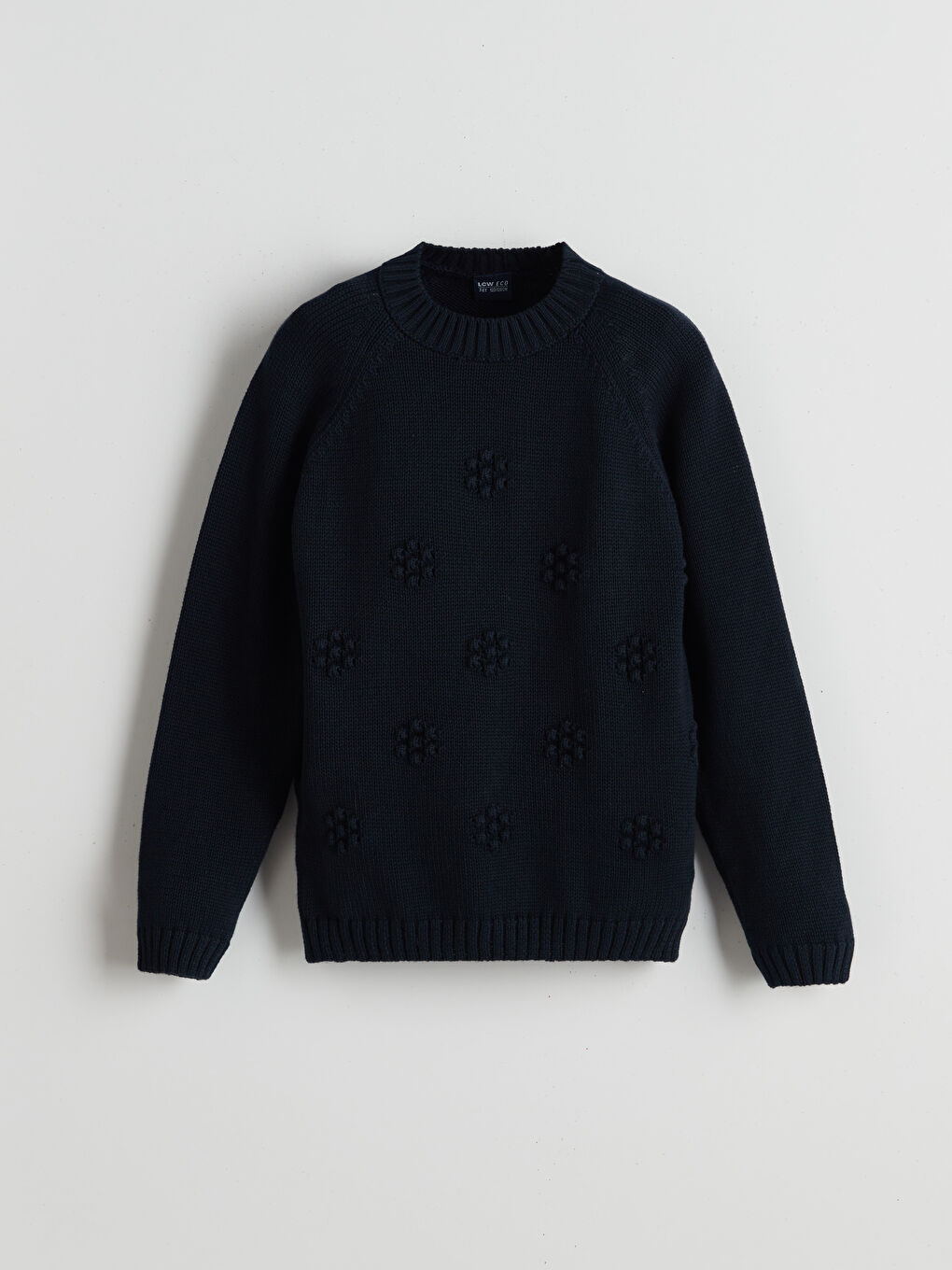 Crew Neck Floral Girls Knitted Sweater -W4LY04Z4-HQ3