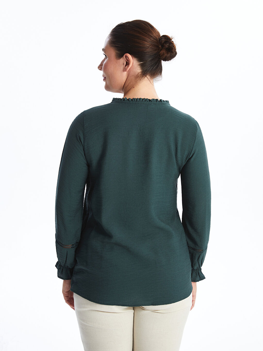 LCW Grace Tie Neck Women's Blouse -W56583Z8-HQM