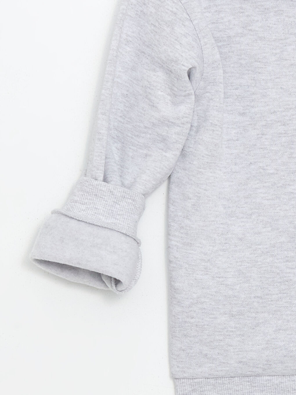 Gri Kapüşonlu Minecraft Baskılı Erkek Çocuk Kalın Sweatshirt-2