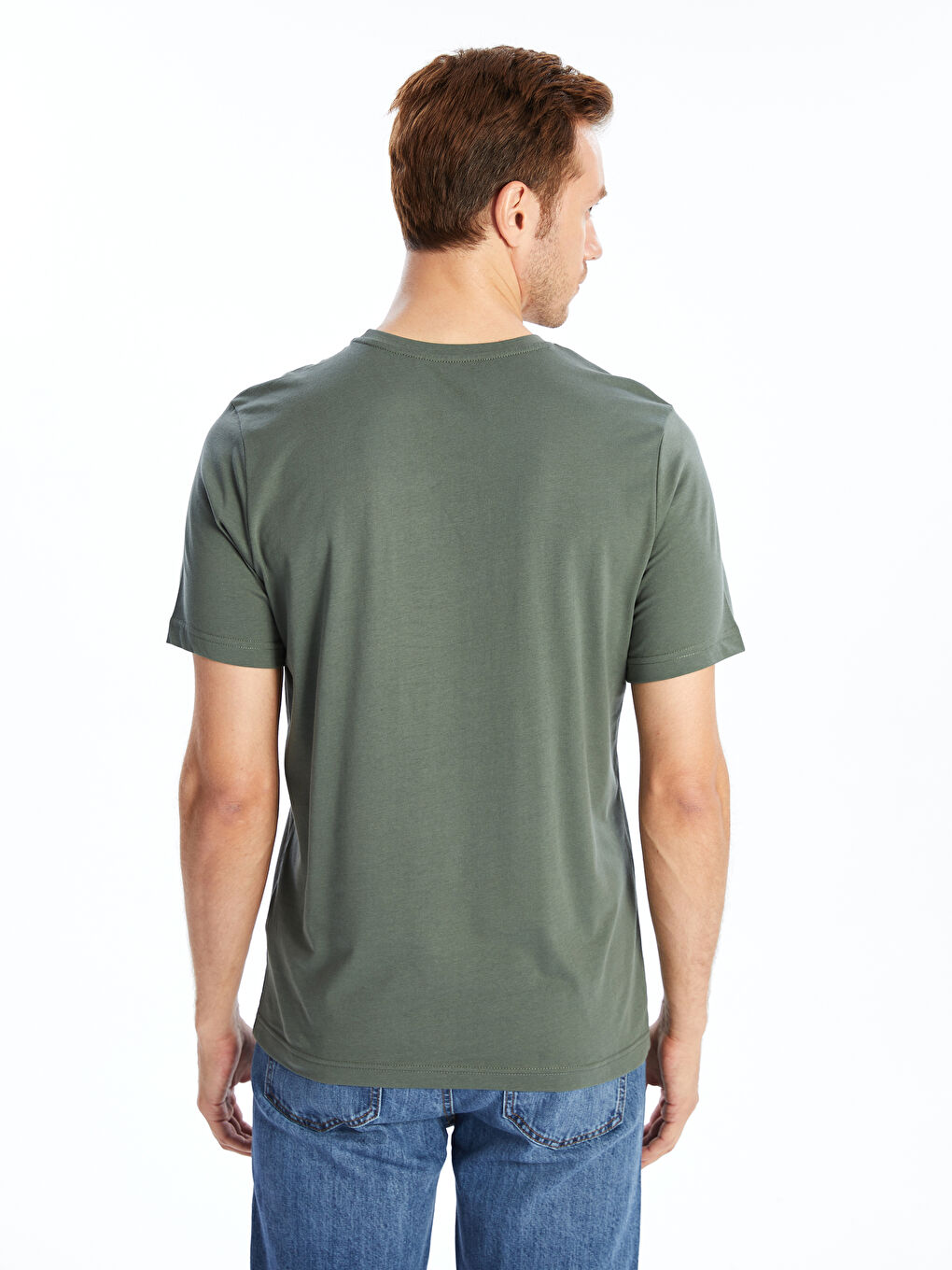 Crew Neck Short Sleeve Printed Combed Cotton Men's T-shirt-7