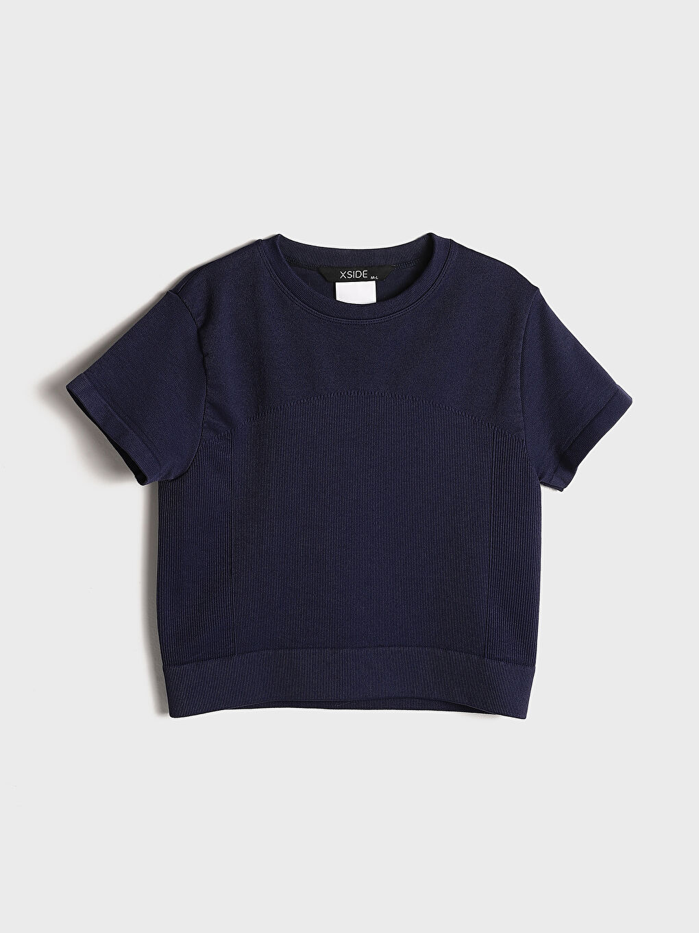 Crew Neck Plain Short Sleeve Women's Crop T-Shirt -W4LY38Z8-HEU